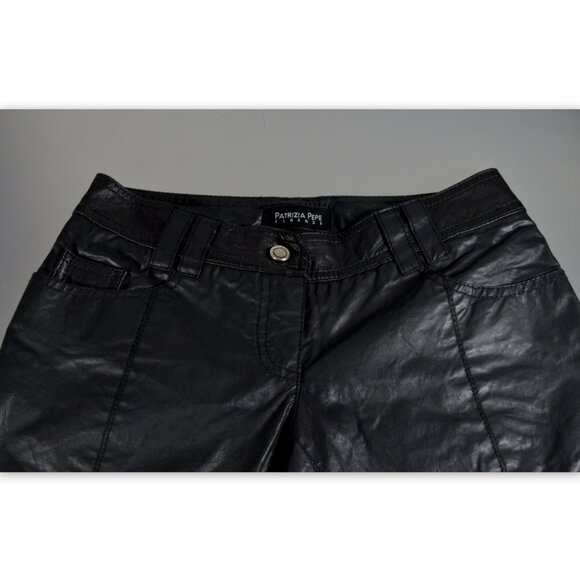 NWOT Patrizia Pepe Firenze Black Leather Pants Size 42 - Picture 5 of 9